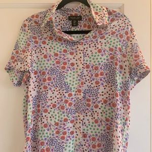 EUC Rachel Zoe Floral Button Down Blouse